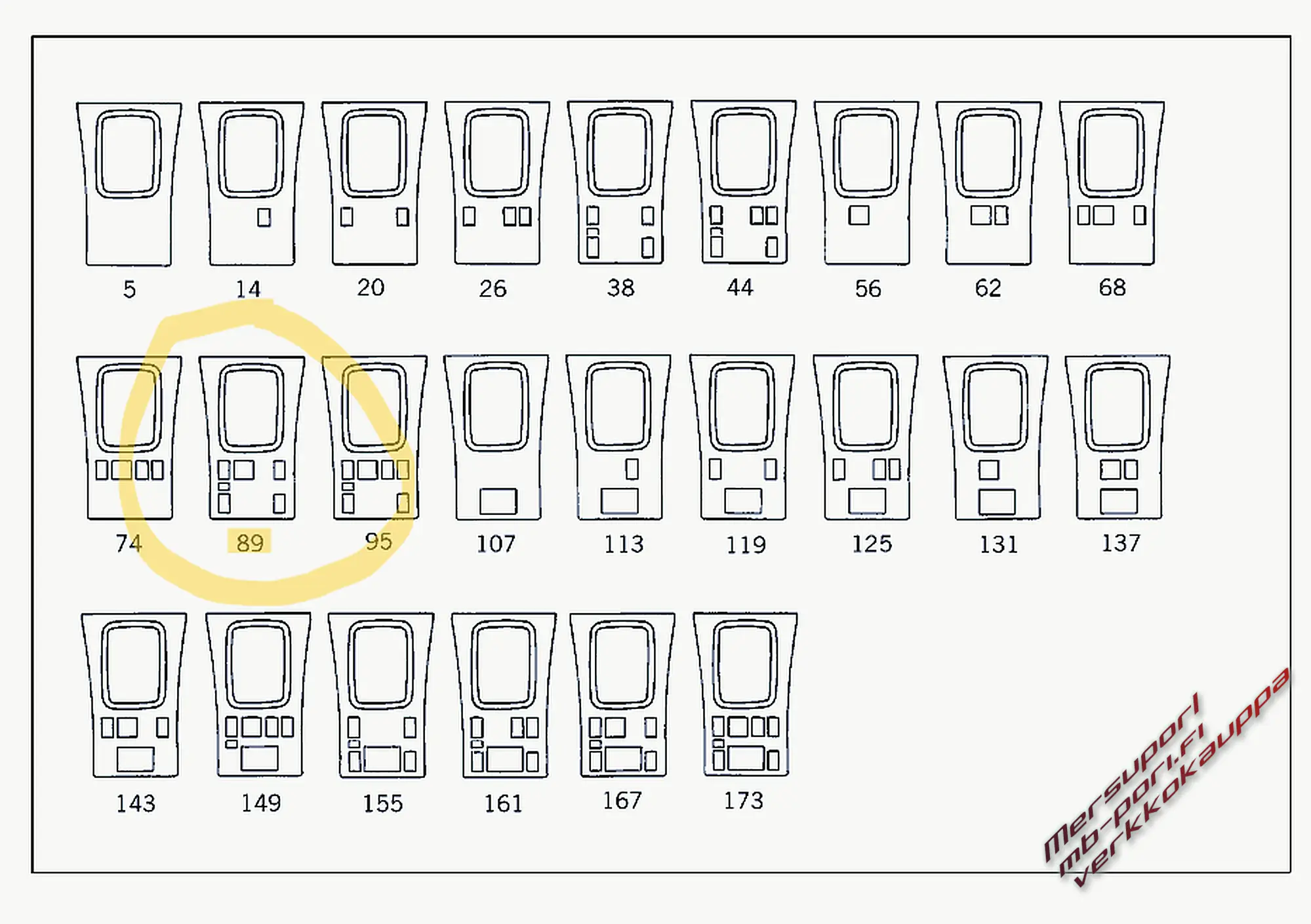 S-sarja W126 Facelift (1986-1991) Keskikonsolin puupaneeli (Zebrano), Manuaalivaiheinen NOS, Uusi - Image 8